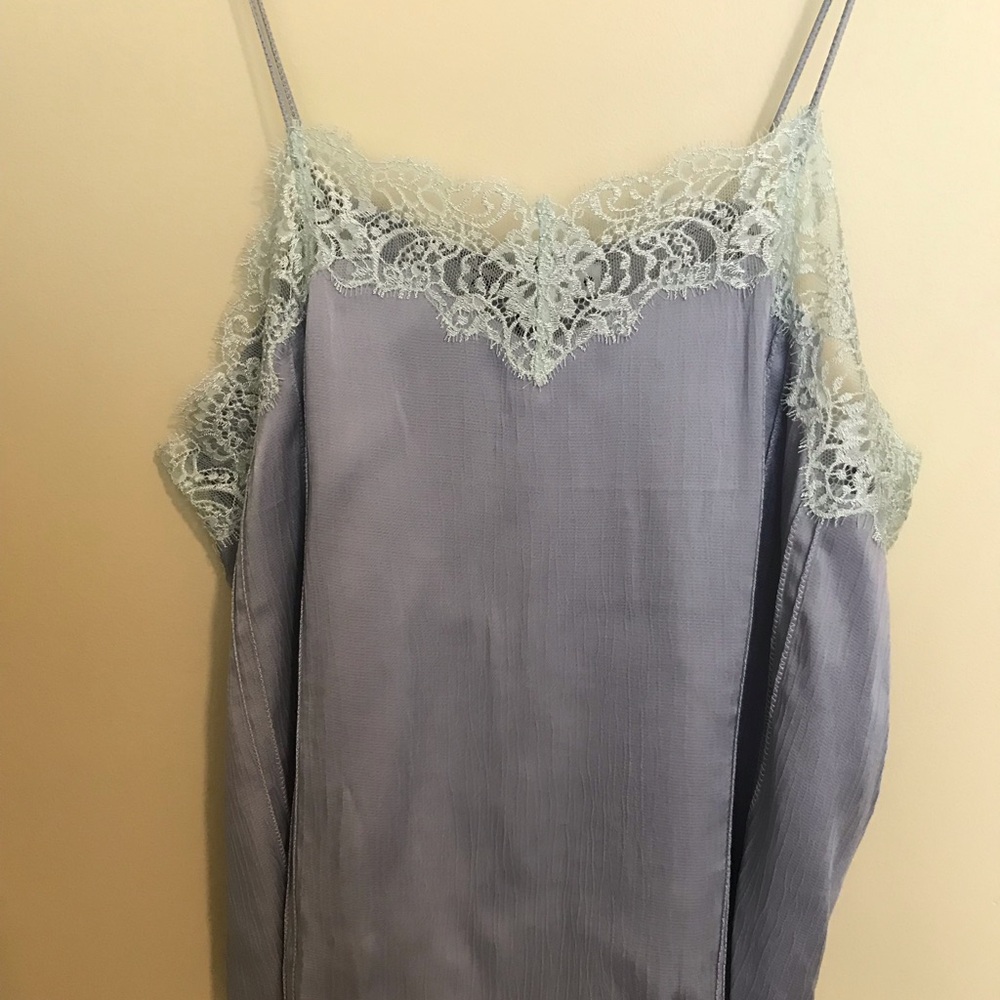 Zara Gray Lace Trim Camisole Top